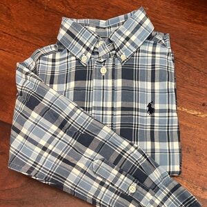 Ralph Lauren Boy's Navy and White Plaid Shirt